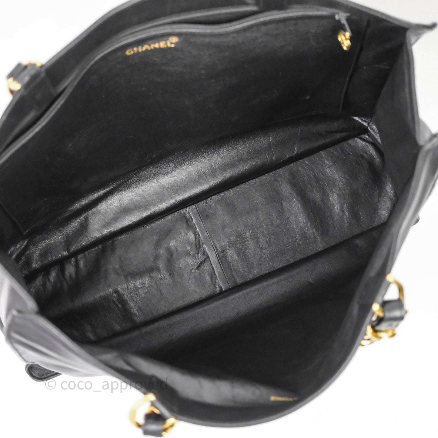 Chanel Vintage Shoulder Bag Black Calfskin Gold Hardware