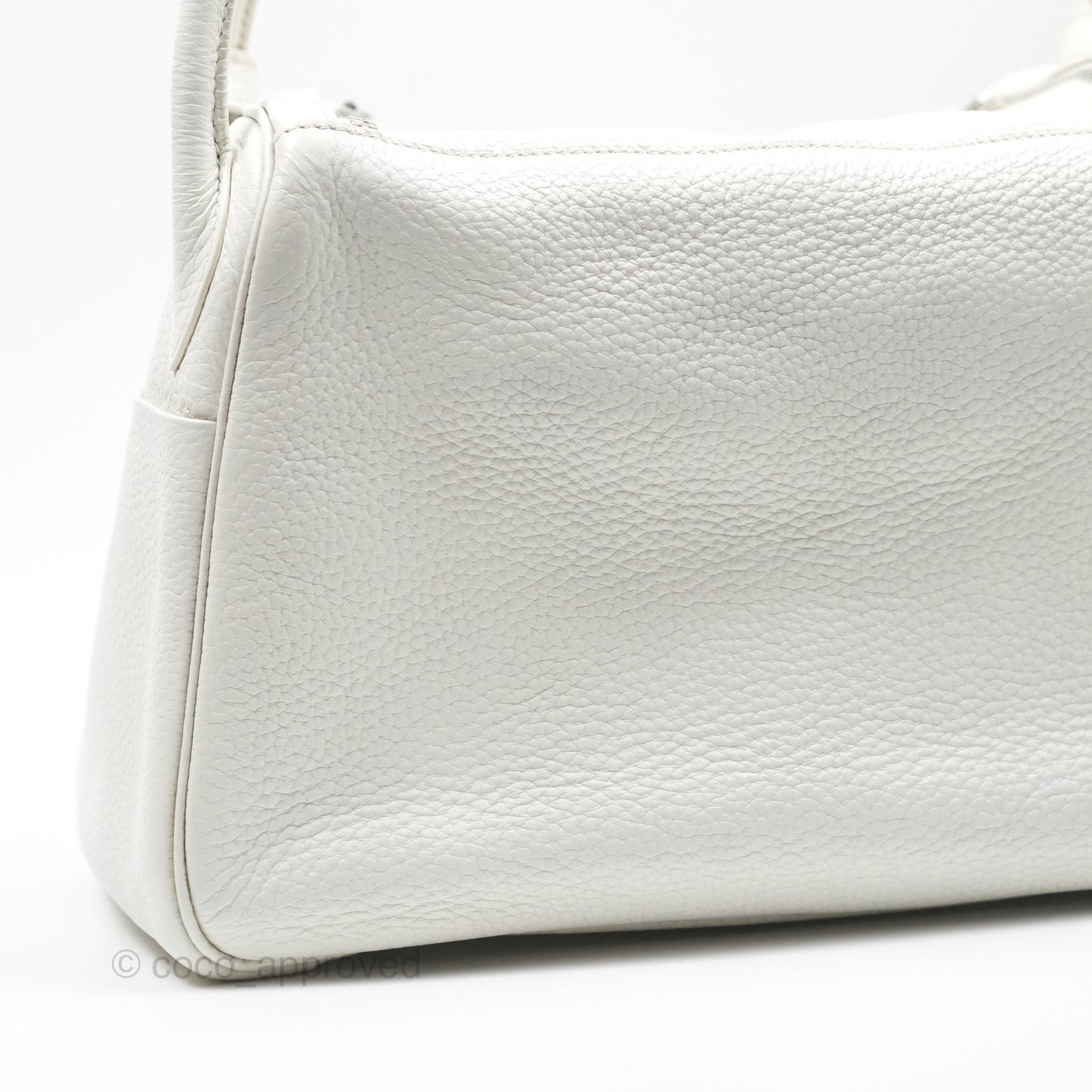 Hermès Lindy 30 White Clemence Palladium Hardware