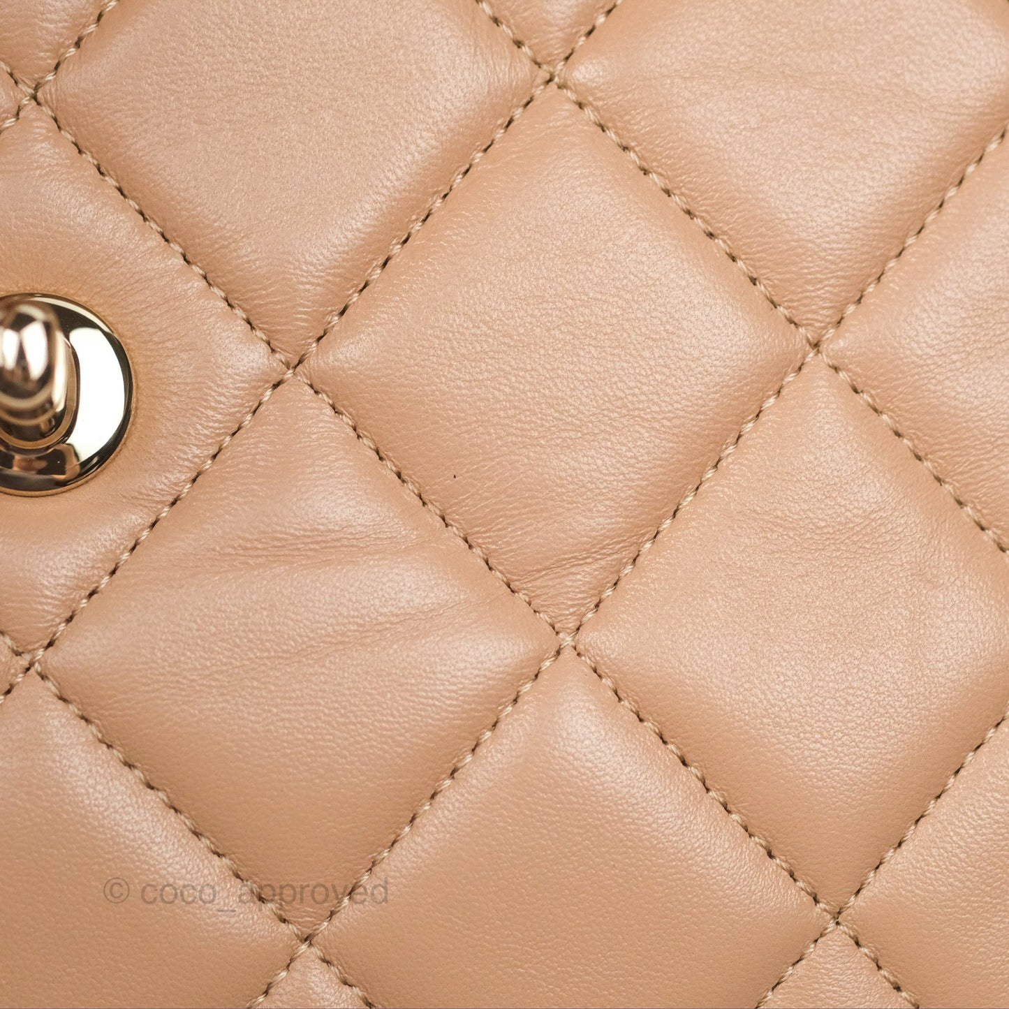 Chanel Trendy CC Small Beige Lambskin Gold Hardware 22S