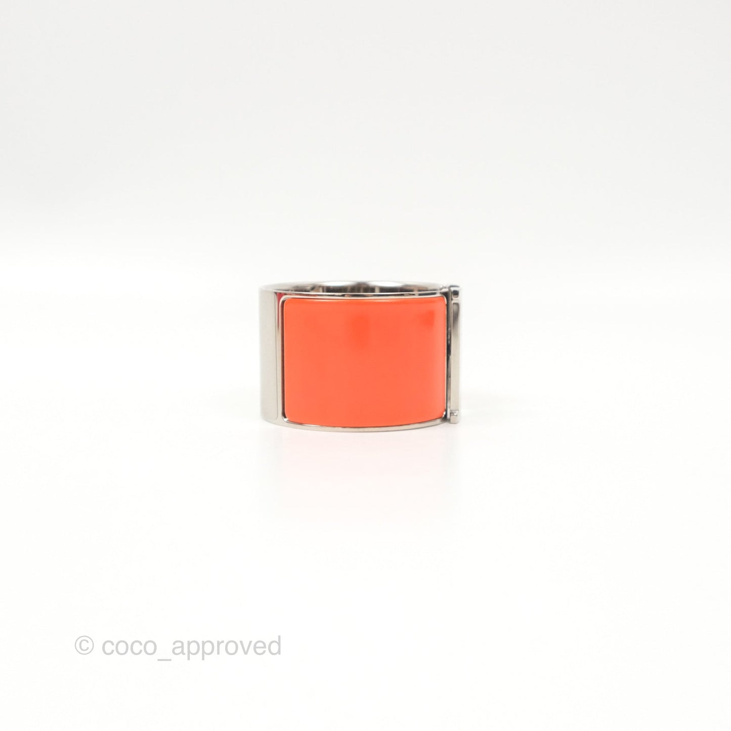 Hermès Clic Clac H Extra Wide Bracelet Orange Palladium Hardware