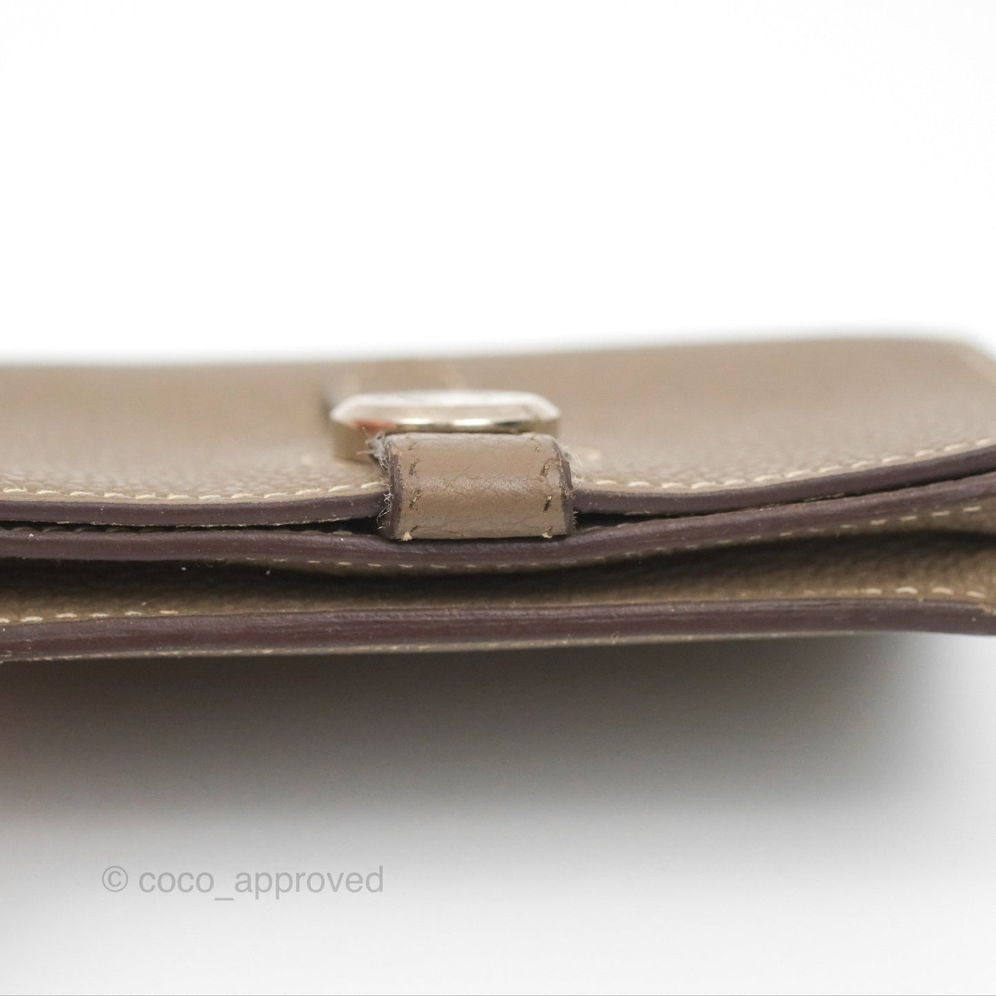 Hermes Dogon Card Case Etoupe Togo Palladium Hardware