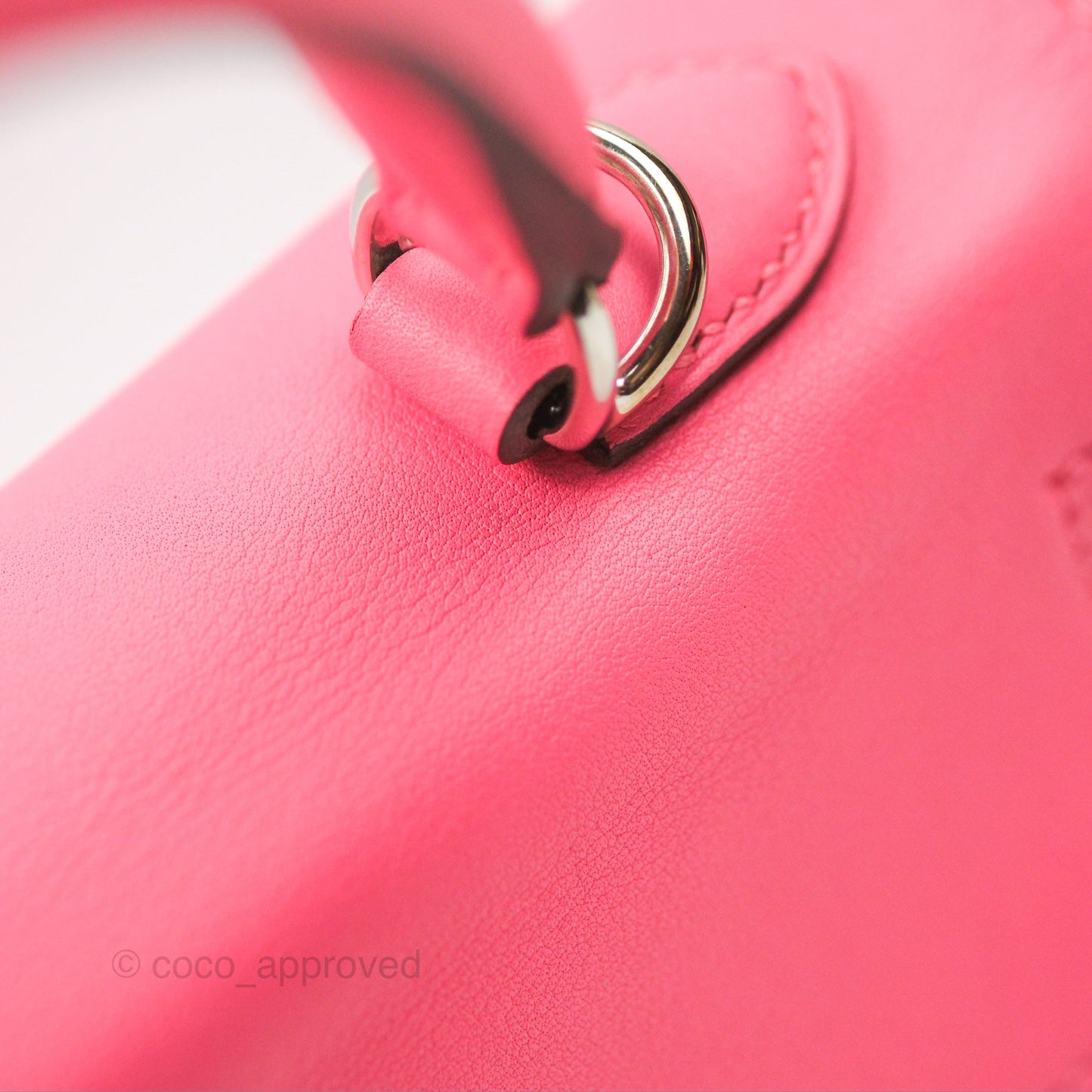 Hermès Retourne Kelly 25 Rose Azalee Swift Palladium Hardware