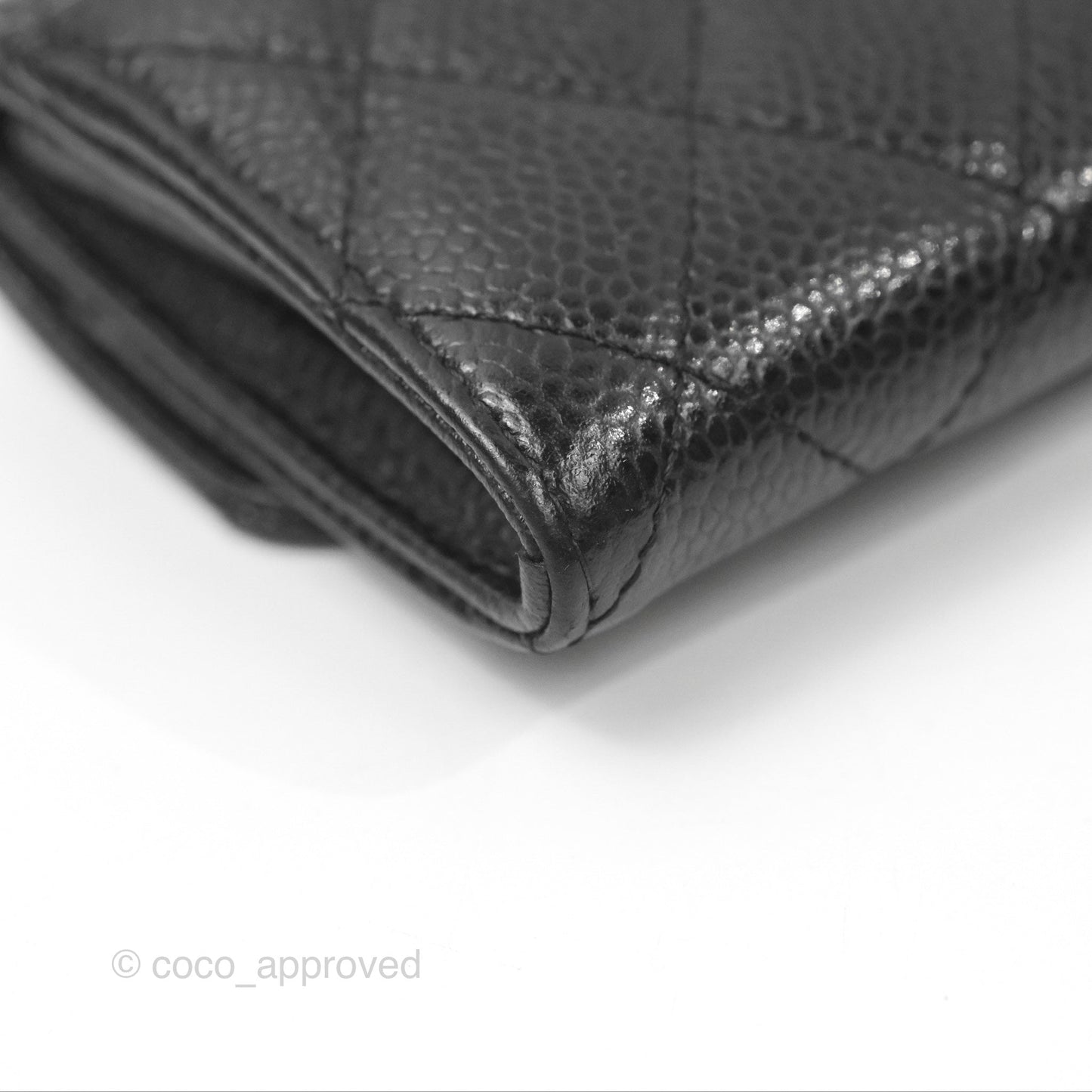 Chanel Quilted Flap Card Holder Black Caviar Gold Hardware