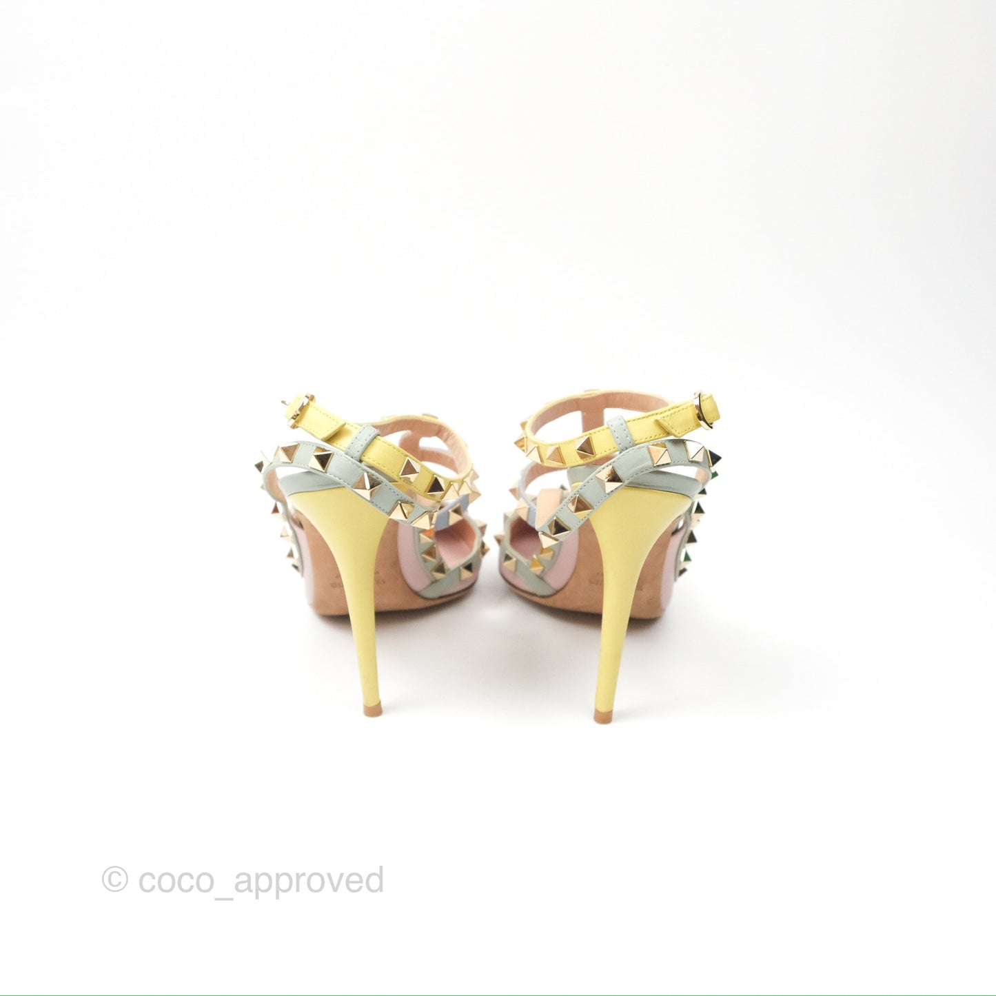 Valentino Garavani Rockstud Leather Slingback Pumps in Watercolor Size 39