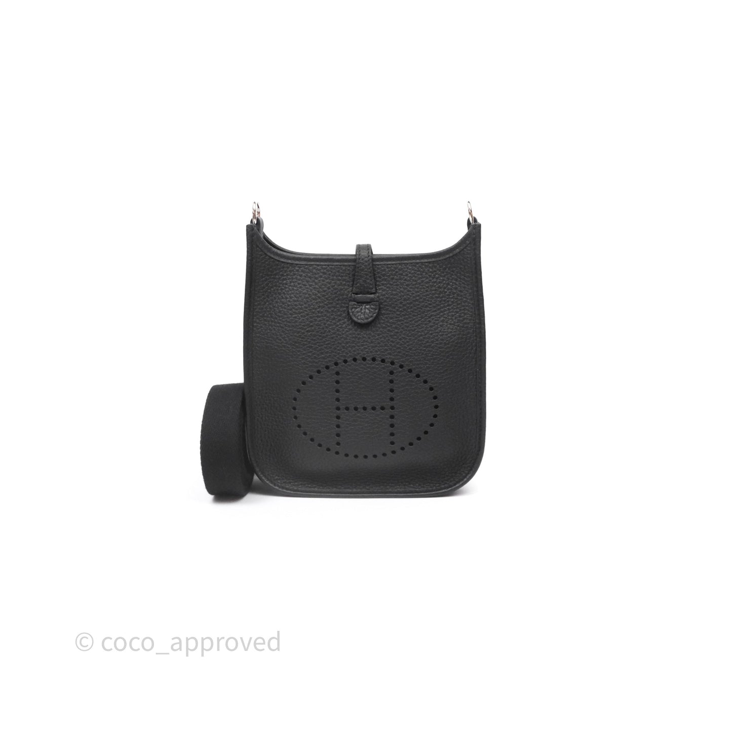 Hermès Mini Evelyne 16 Noir 89 Clemence Palladium Hardware
