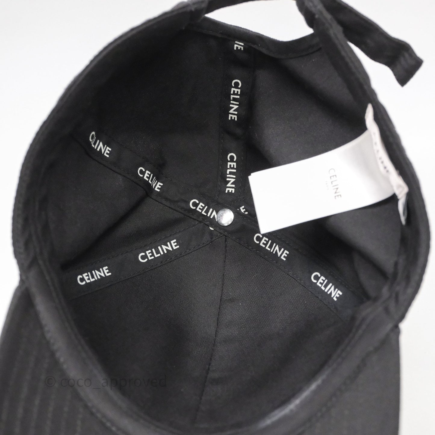Celine Baseball Cap Cotton Triomphe Black