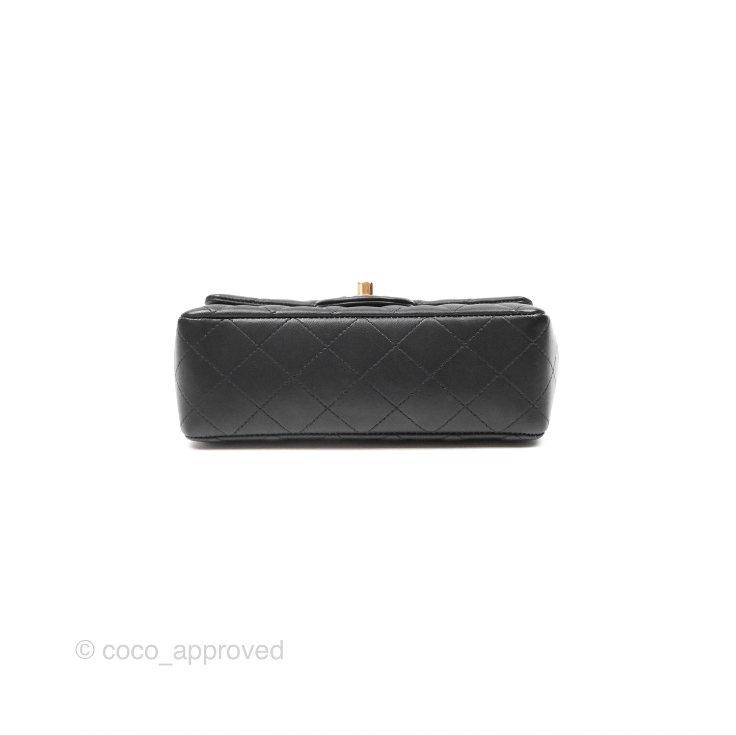 Chanel Quilted Mini Rectangular Black Lambskin Gold Hardware