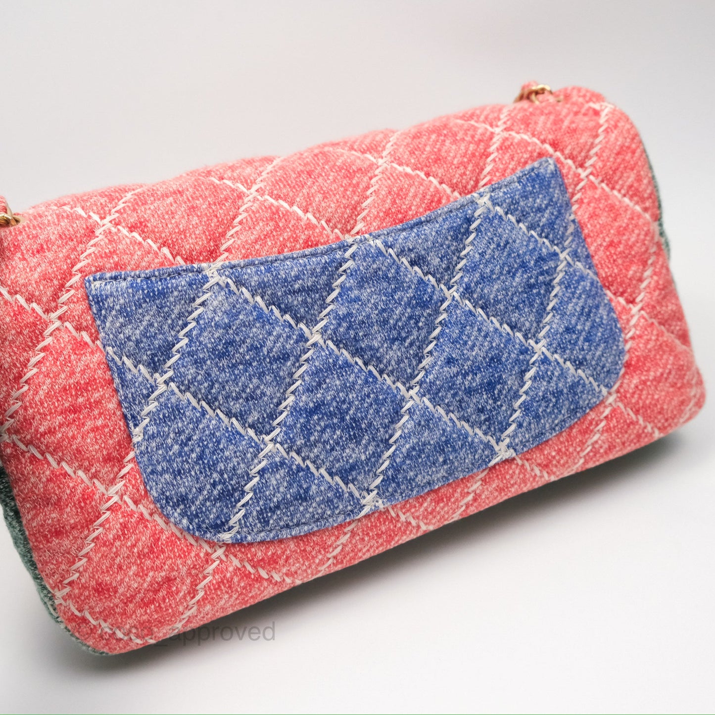 Chanel Denim Quilted Medium Flap Rainbow Gold Hardware