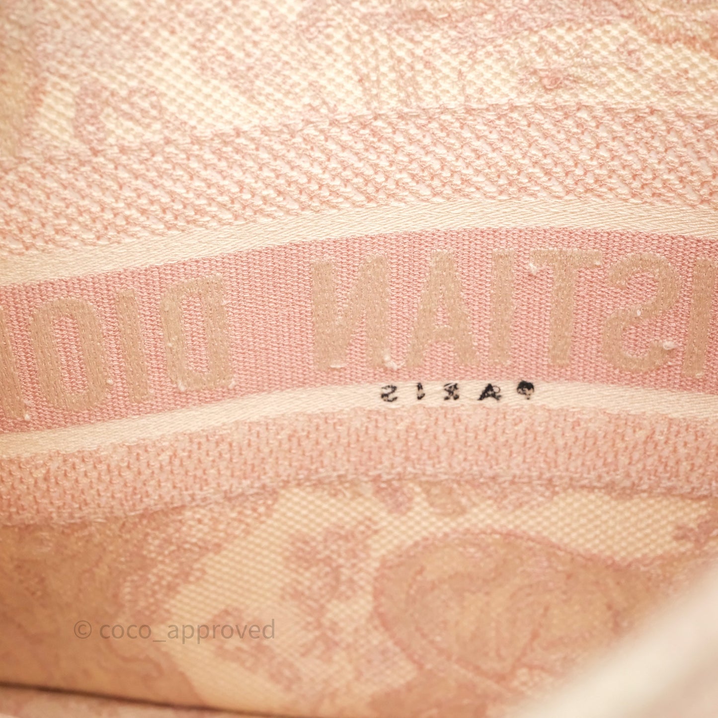Christian Dior Medium Book Tote Ecru and Pink Toile de Jouy Embroidery