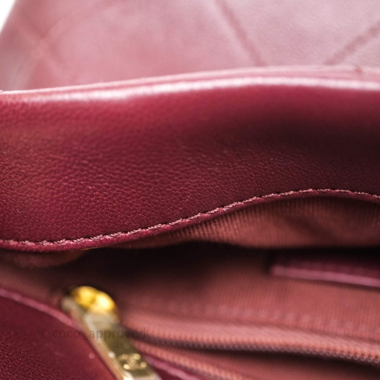 Chanel Quilted Shoulder Flap Bag Red Burgundy Lambskin Gold Hardware