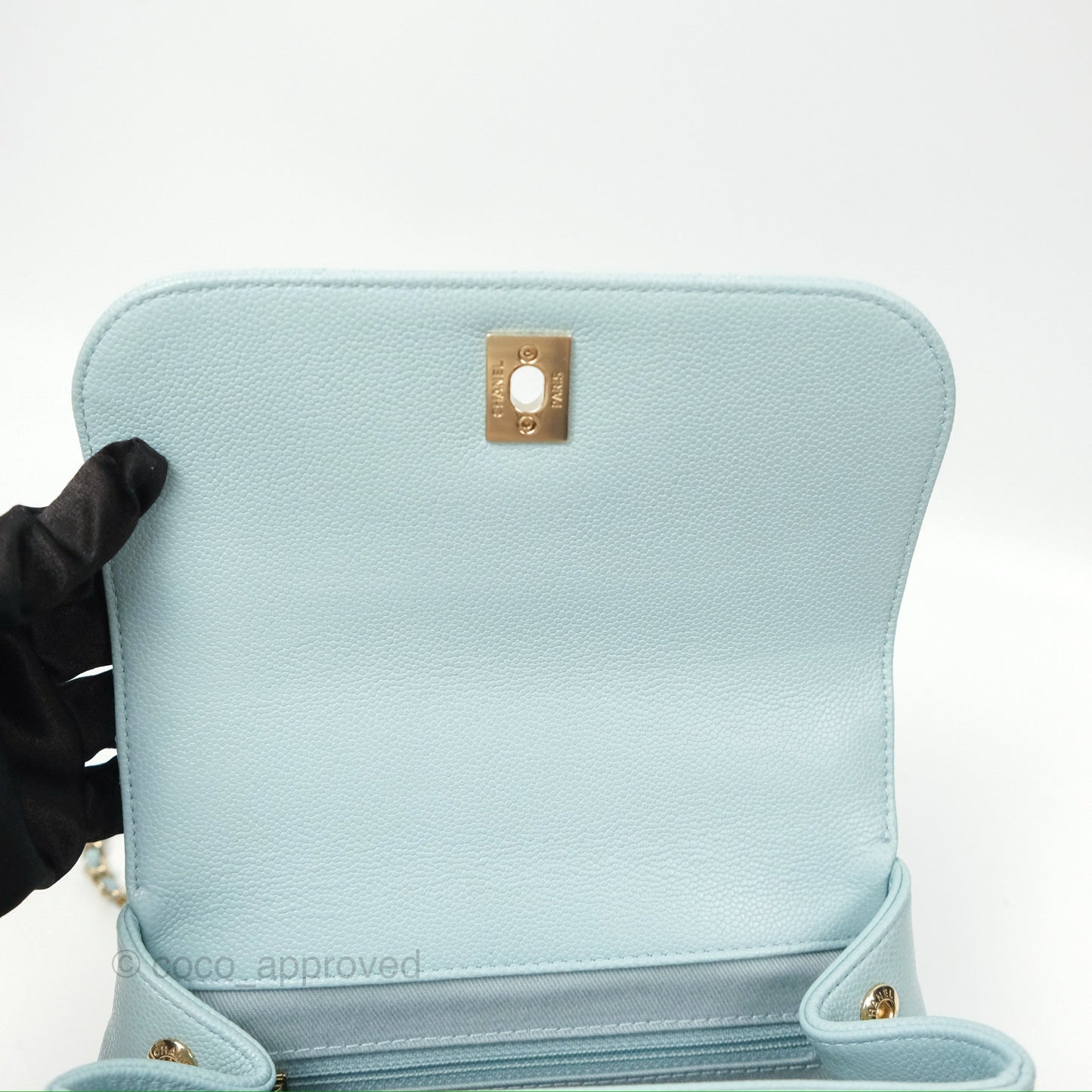 Chanel Quilted Small Business Affinity Flap Blue Caviar Gold Hardware
