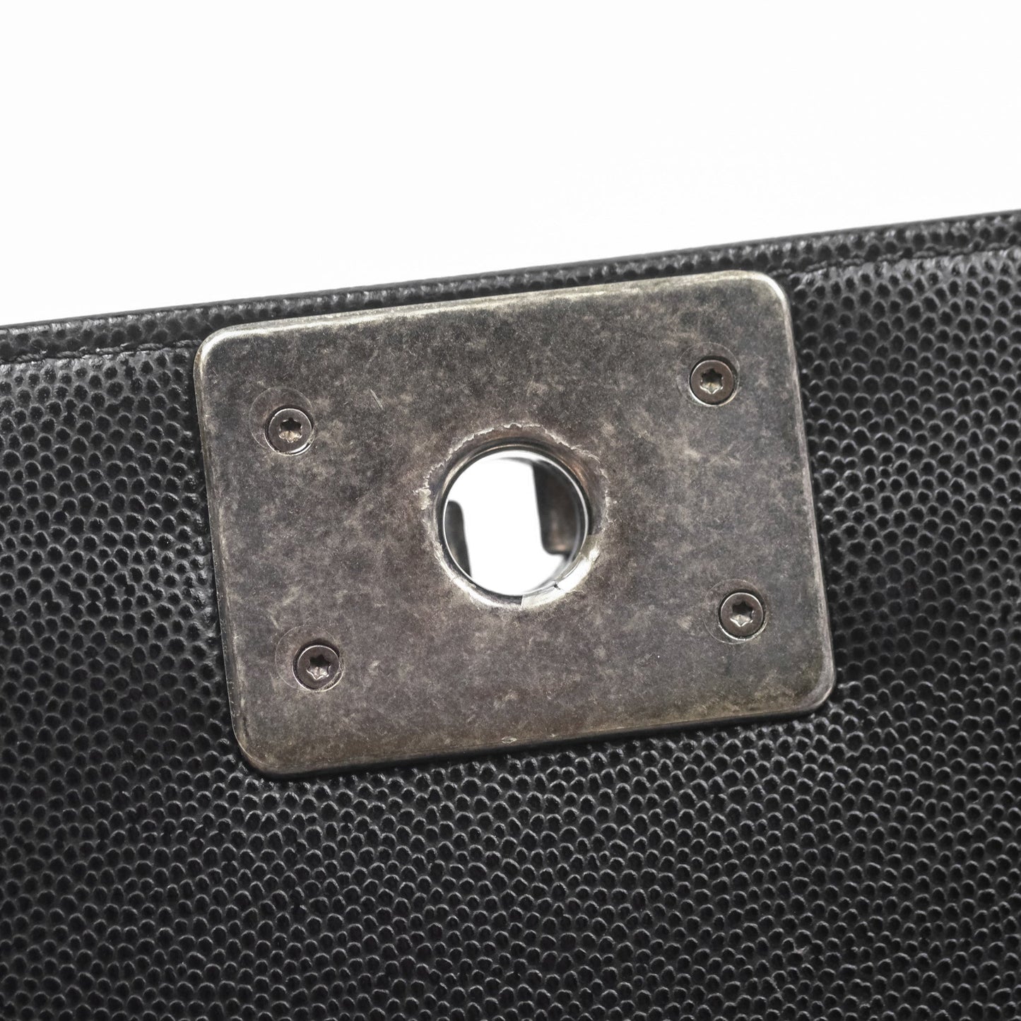 Chanel Medium Boy Quilted Black Caviar Ruthenium Hardware