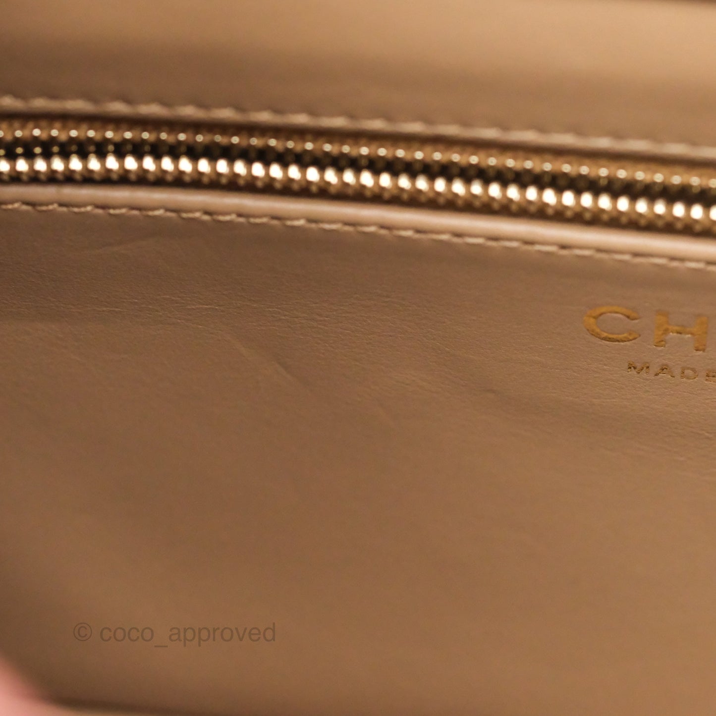 Chanel Quilted Medium Business Affinity Flap Dark Beige Caviar Gold Hardware