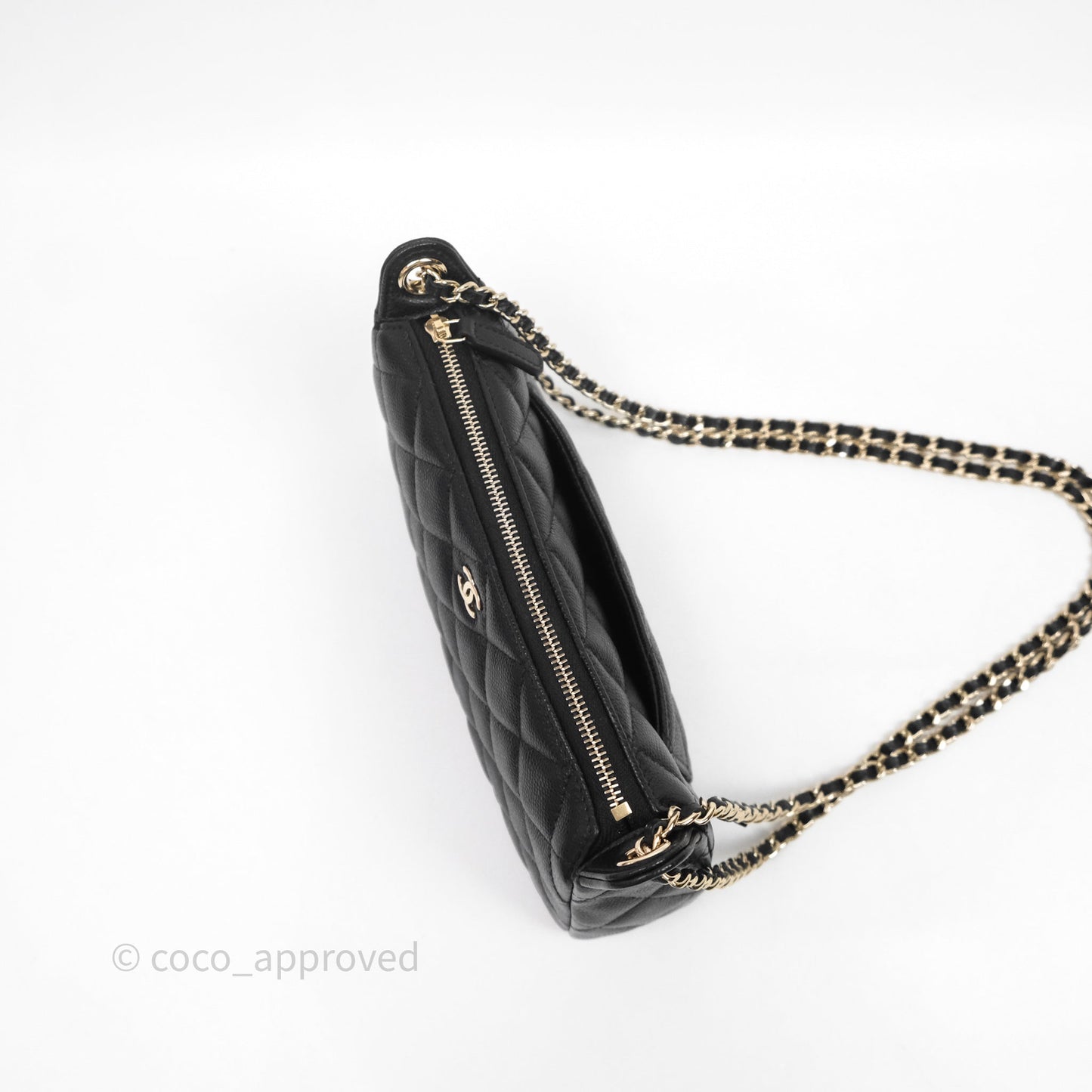 Chanel Clutch on Chain Black Caviar Gold Hardware
