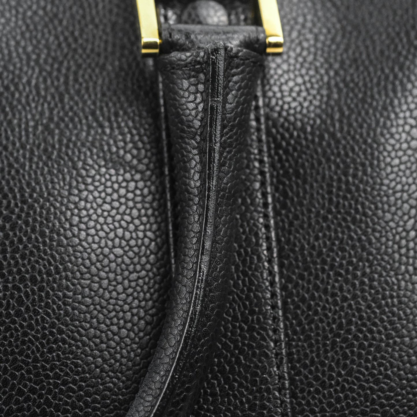 Chanel Vintage Boston Bag Black Caviar Gold Hardware