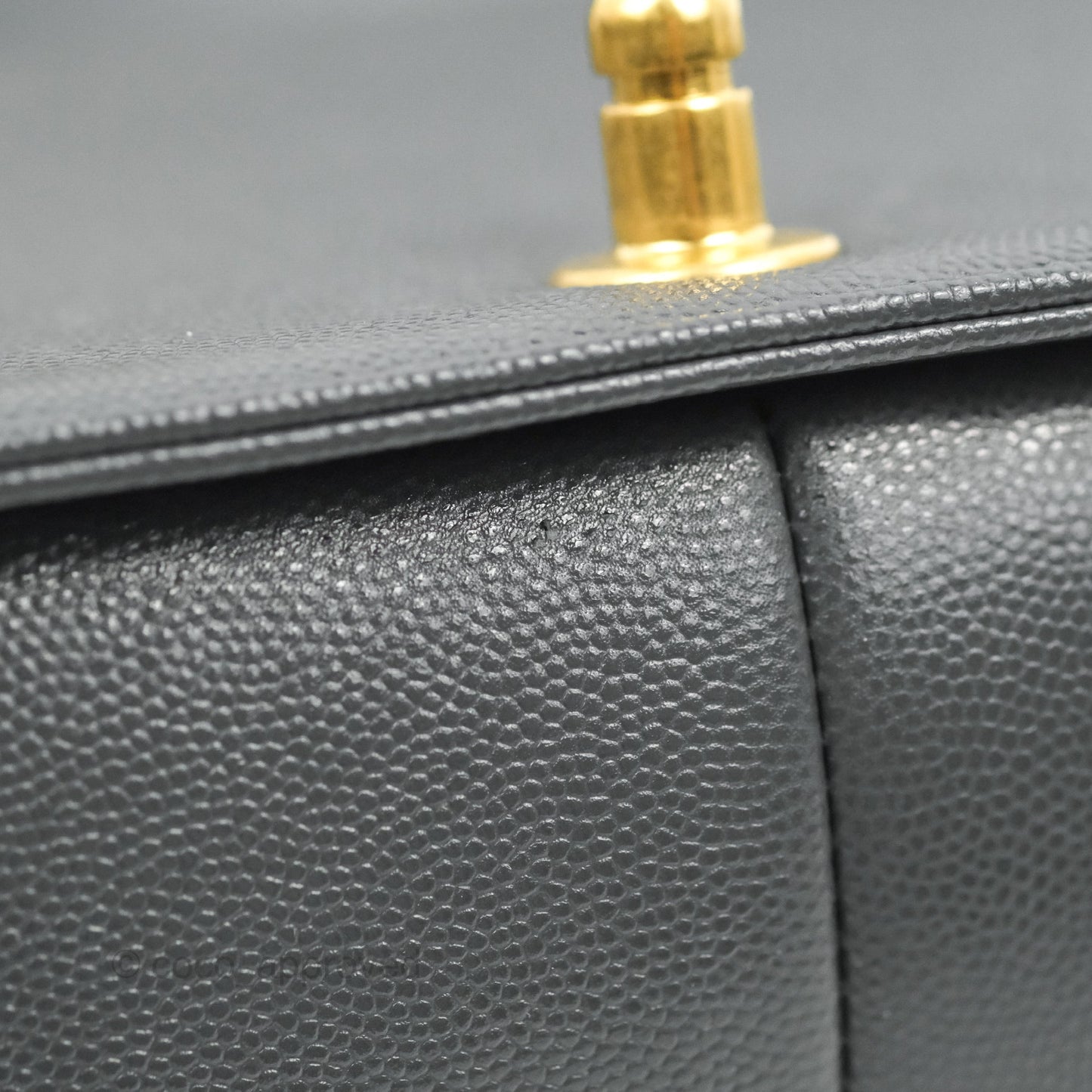 Chanel Chevron Medium Boy Dark Grey Caviar Aged Gold Hardware
