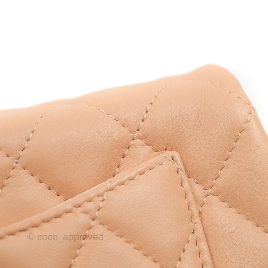 Chanel Clutch with Chain Beige Pink Calfskin Aged Gold Hardware