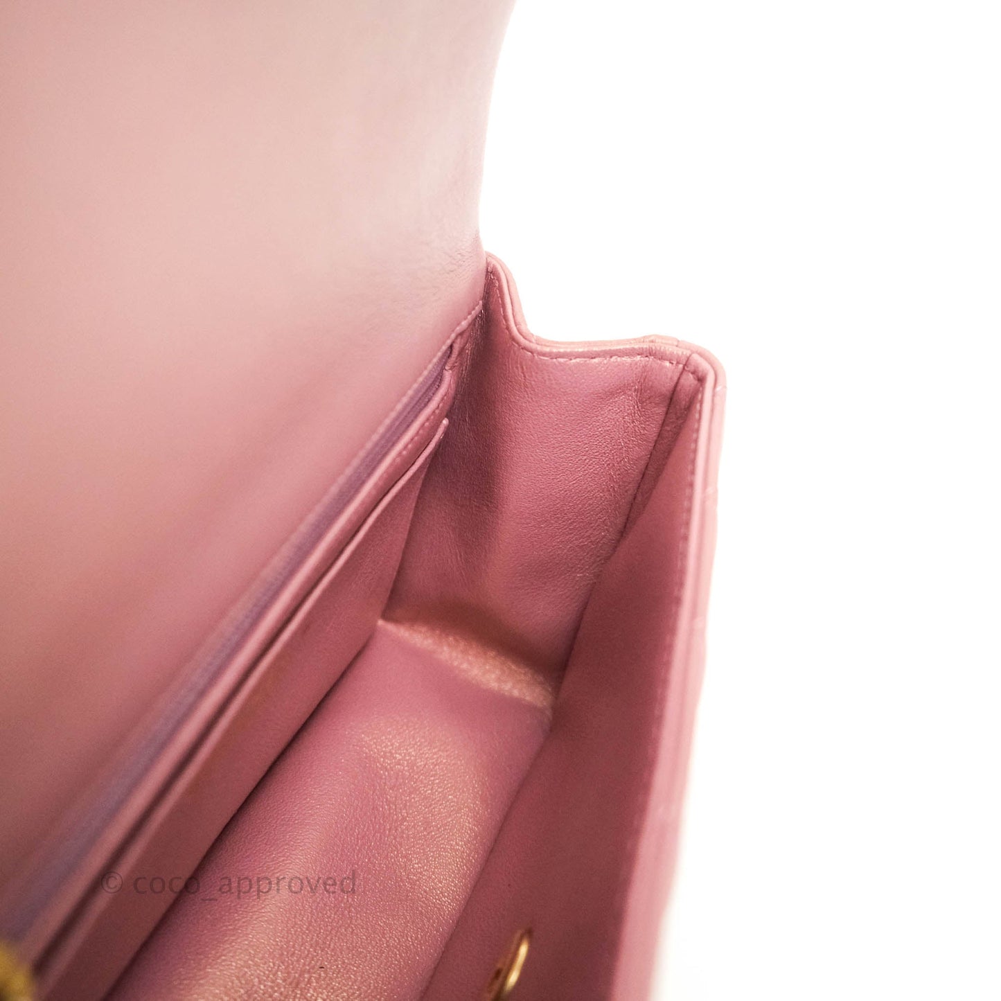 Chanel Top Handle Mini Rectangular Flap Bag Iridescent Dark Pink Lambskin Aged Gold Hardware