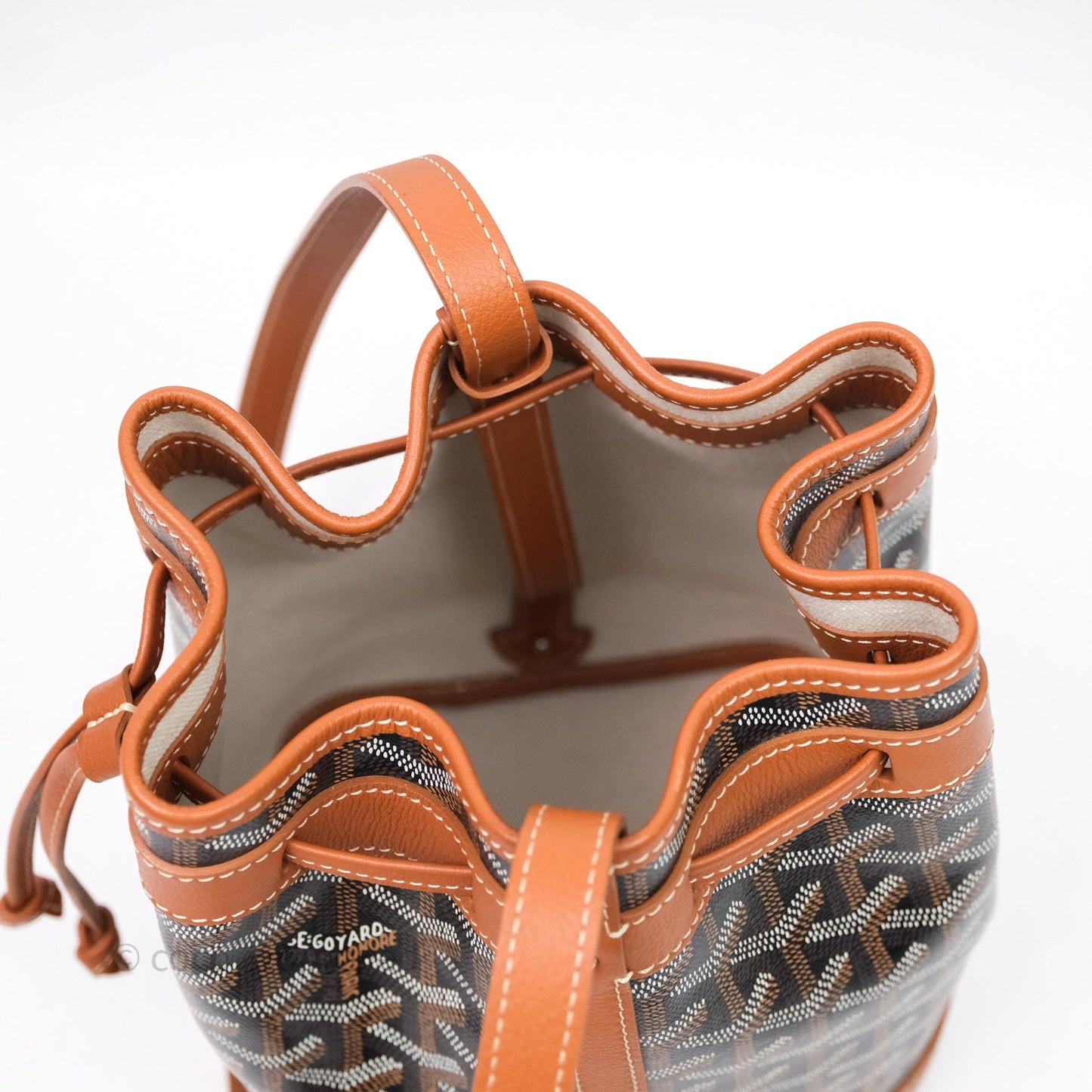 Goyard Petit Flot Bucket Bag Black & Tan Goyardine