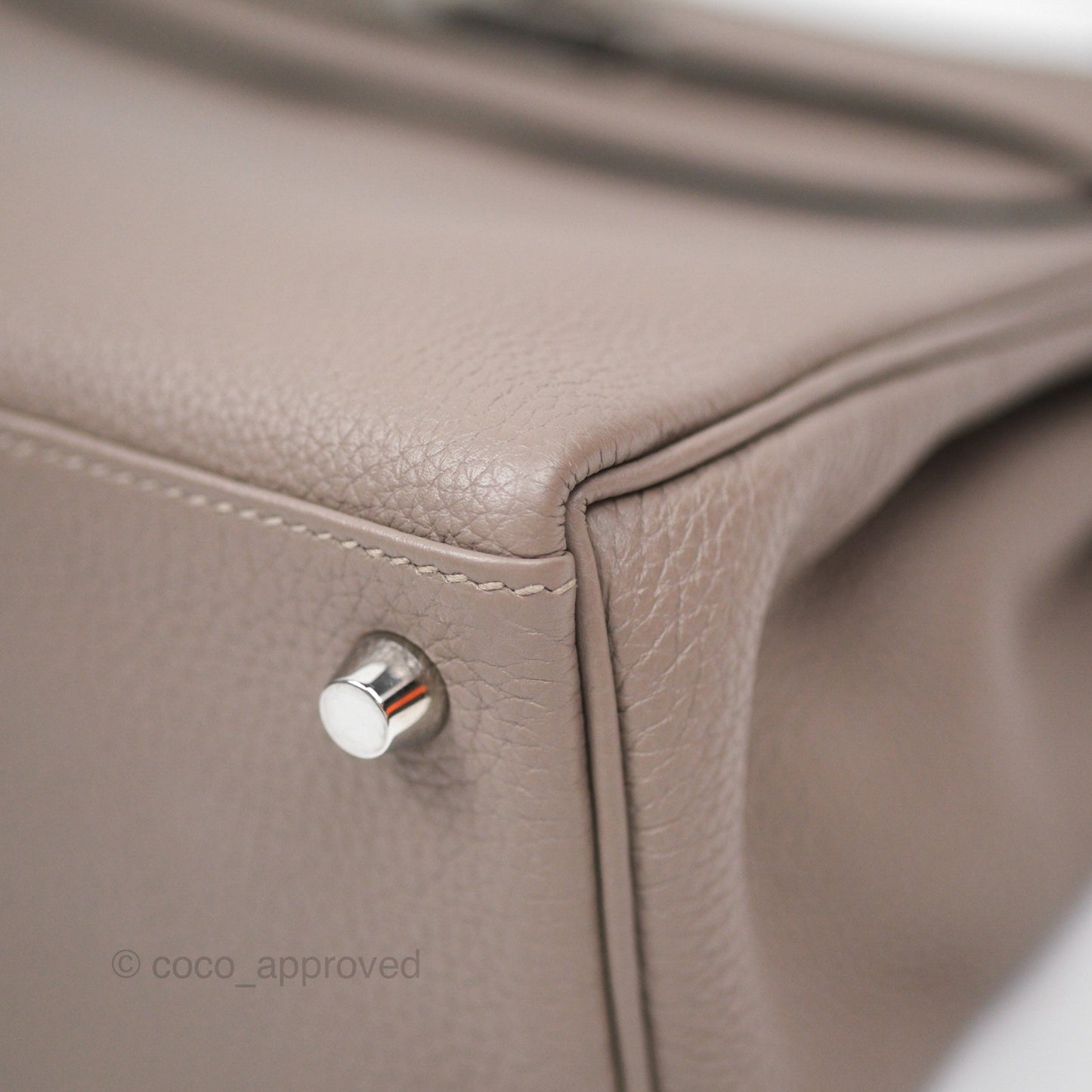 Hermès Retourne Kelly 25 Gris Asphalte M8 Togo Palladium Hardware
