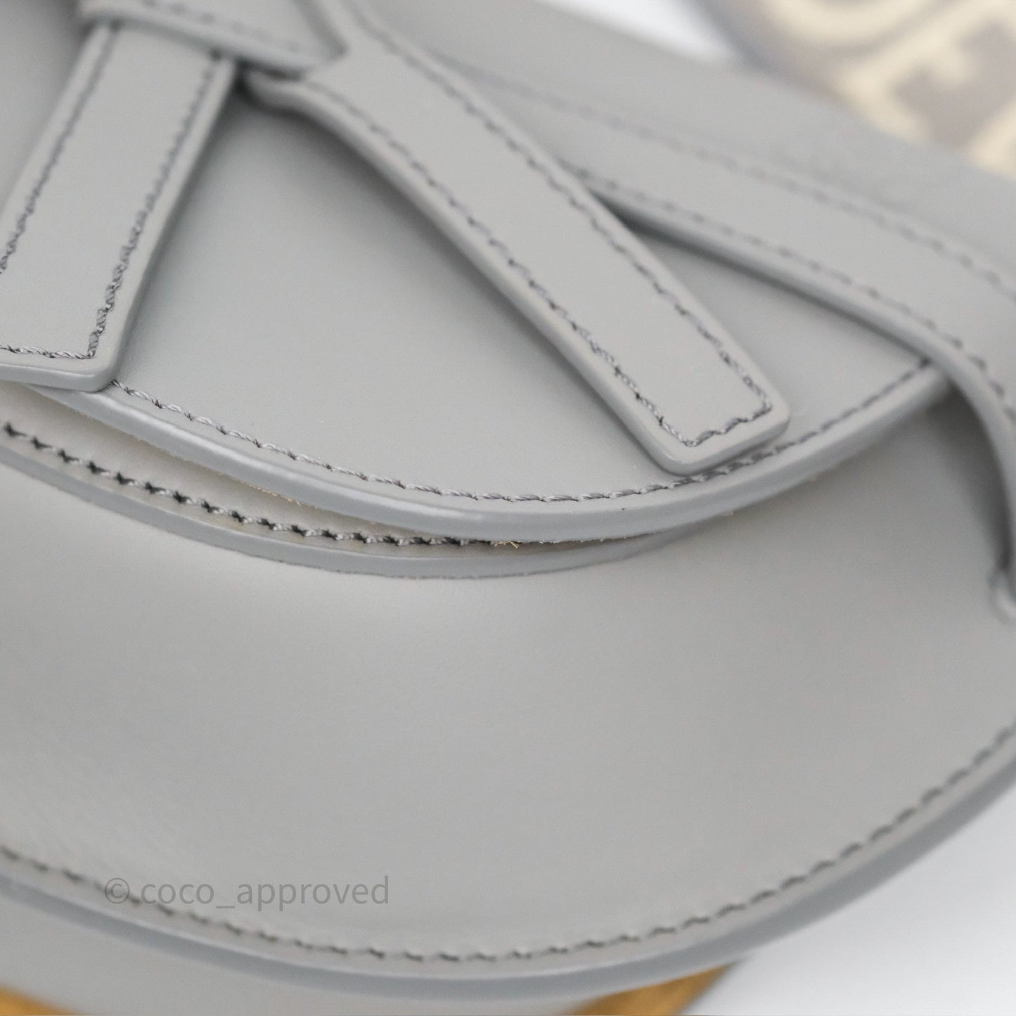 Loewe Mini Gate Dual Bag Grey Soft Calfskin Jacquard Strap