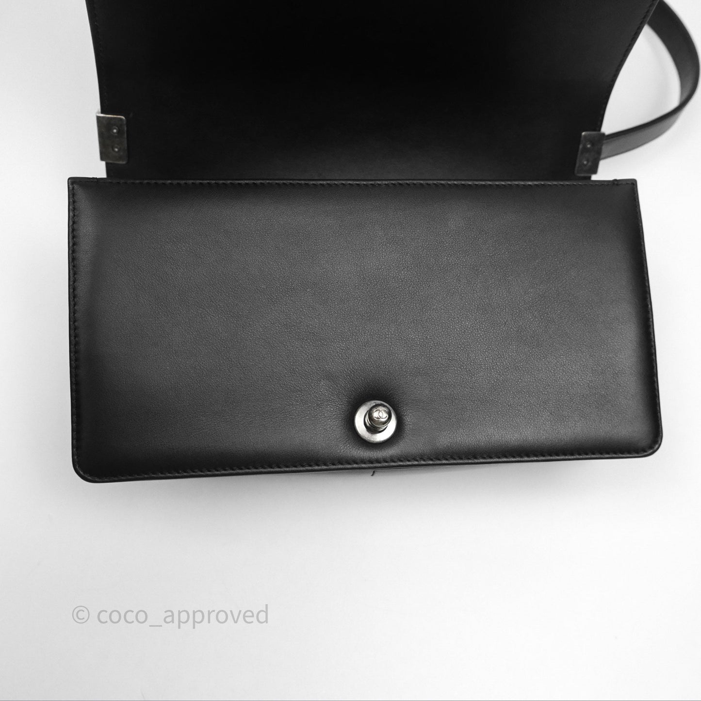 Chanel Quilted Medium Boy Black Calfskin Ruthenium Hardware