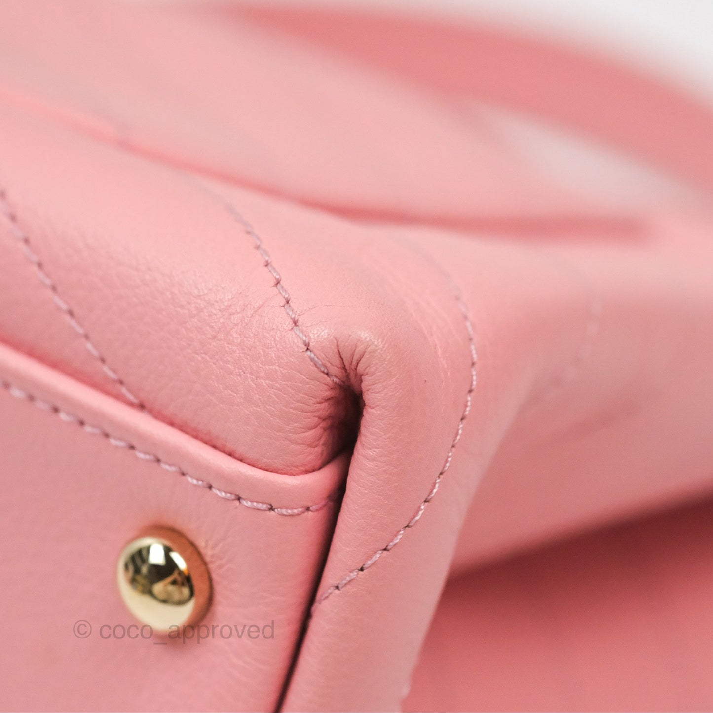 Chanel Small Chevron Chic Top Handle Flap Pink Grained Calfskin Gold Hardware
