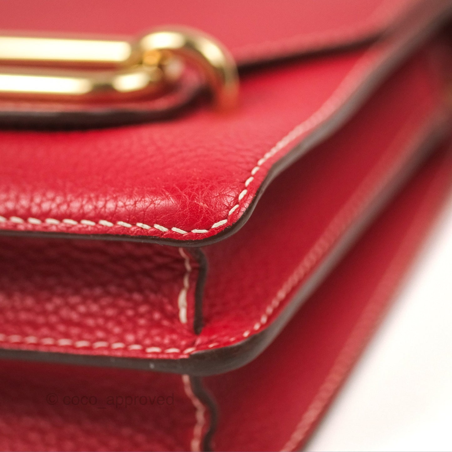 Hermès Roulis 23 Red Clemence Gold Hardware