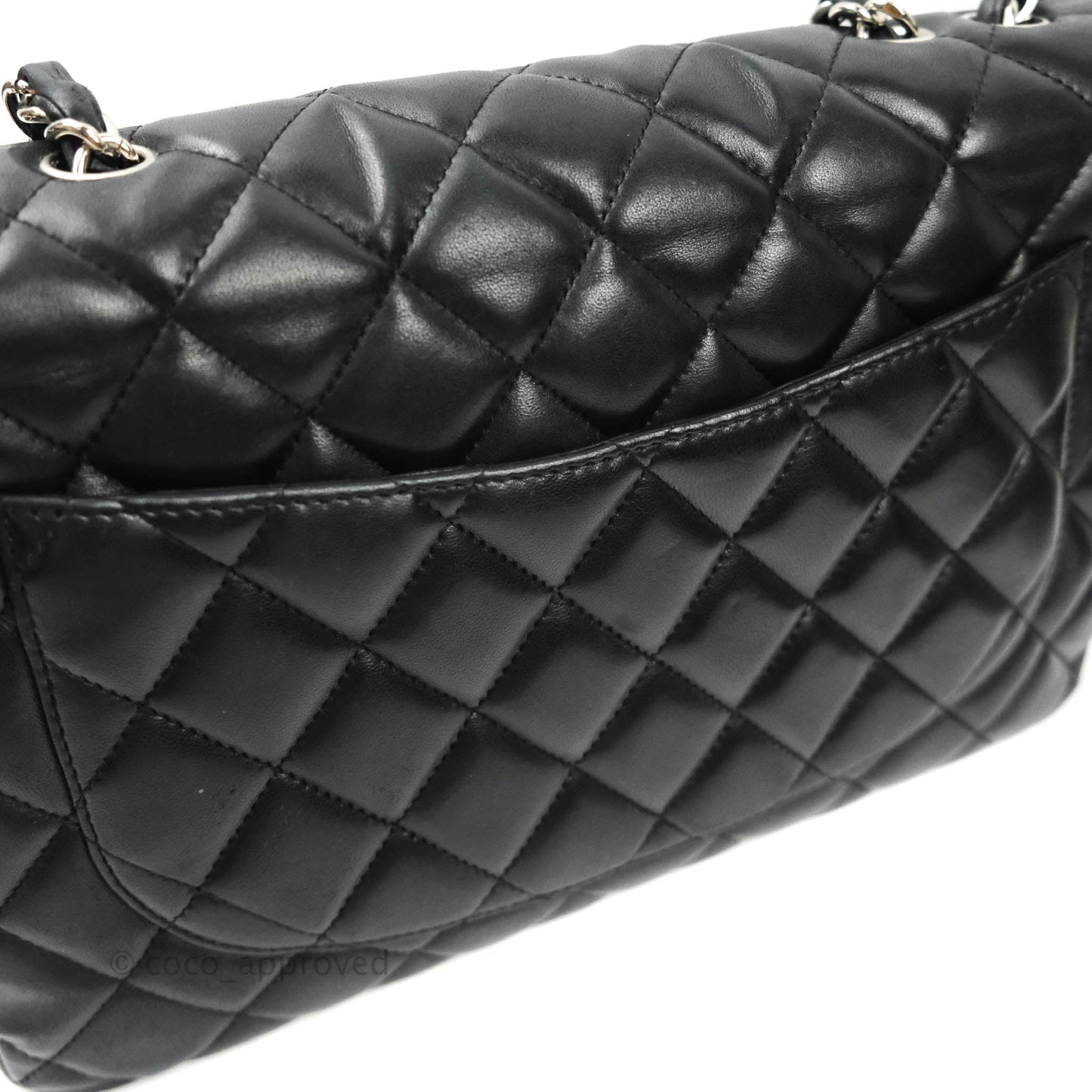 Chanel Jumbo Single Flap Black Lambskin Silver Hardware⁣⁣