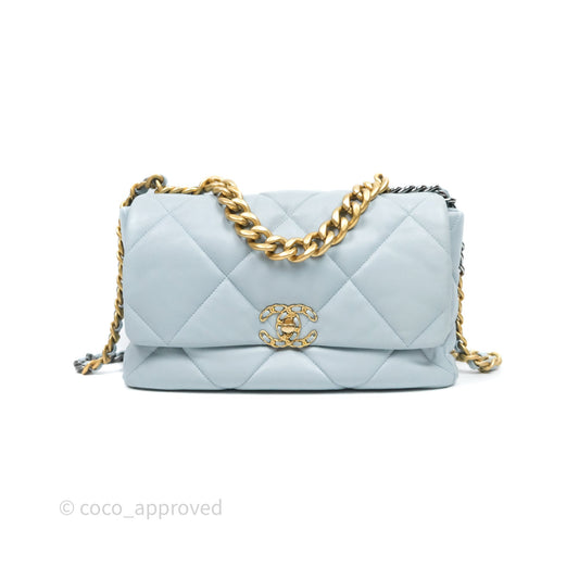 Chanel 19 Medium Blue Mixed Hardware