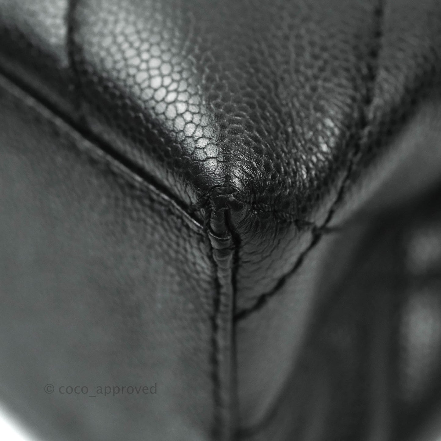 Chanel Quilted Black Caviar Tote Silver Hardware