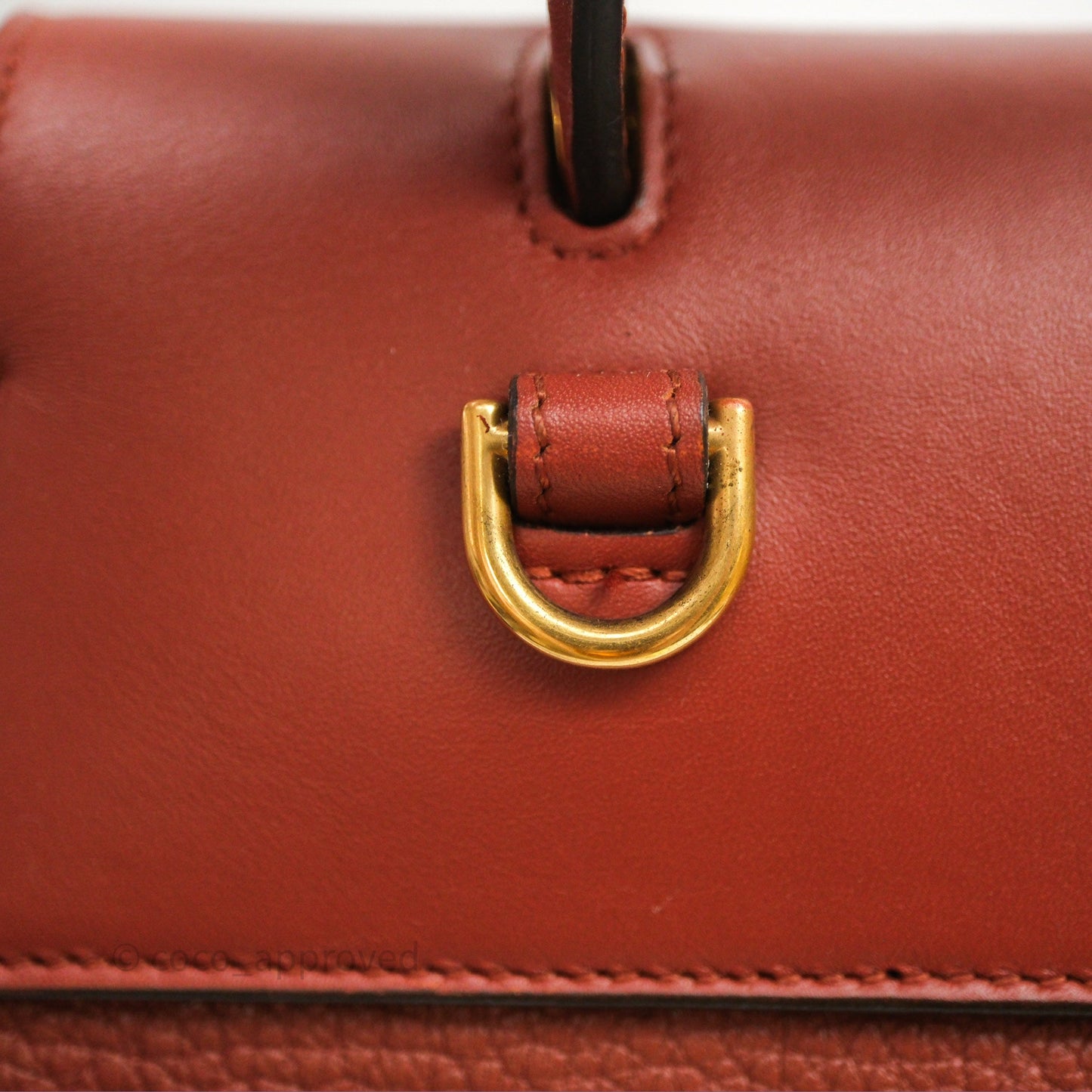 Celine Mini Belt Bag Brick Red Grained Goatskin Gold Hardware