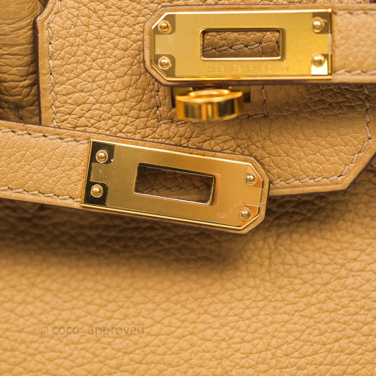 Hermès Birkin 25 Retourne Biscuit 4B Togo Gold Hardware
