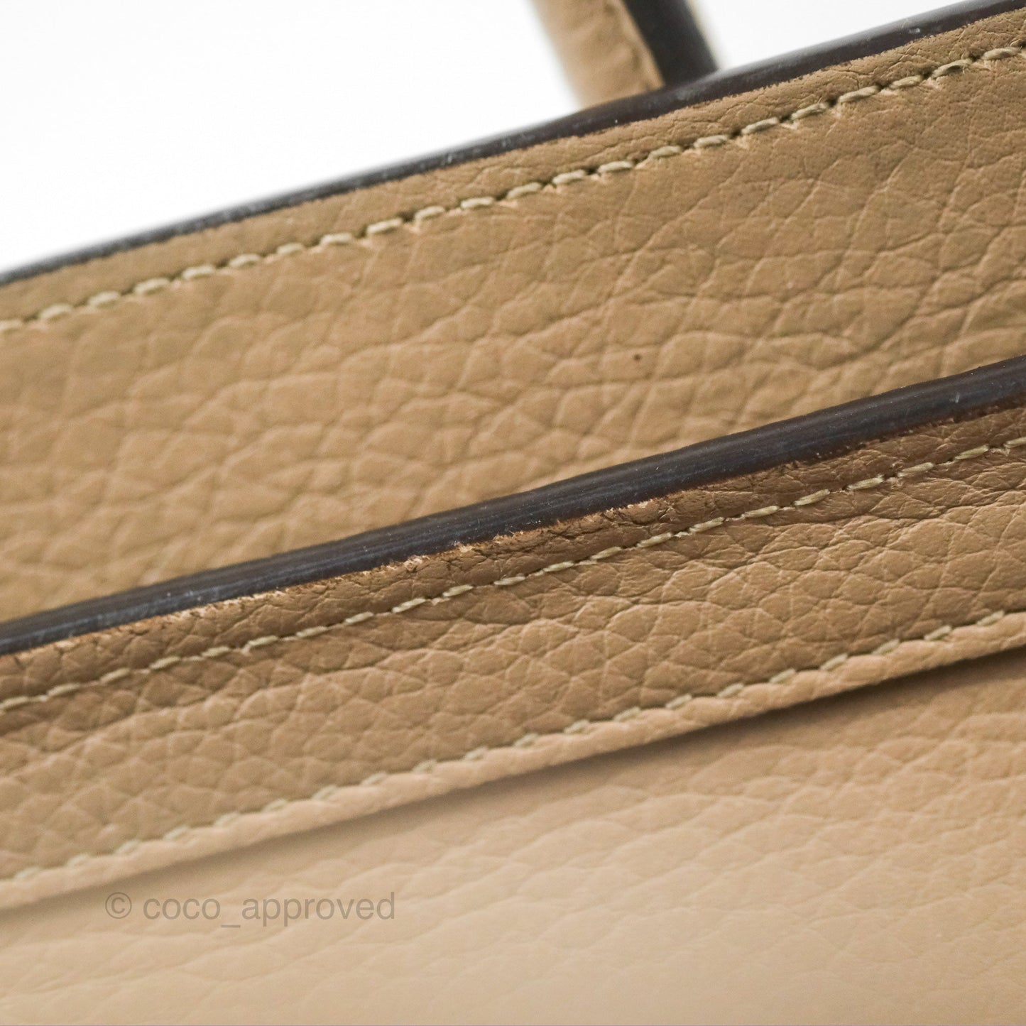 Celine Nano Luggage Bag Dune Drummed Calfskin