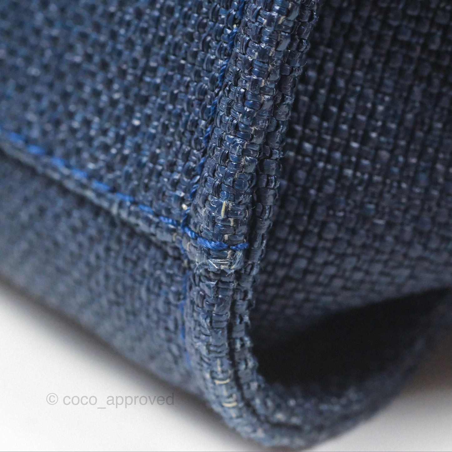 Chanel Medium Deauville Navy Canvas Gold Hardware