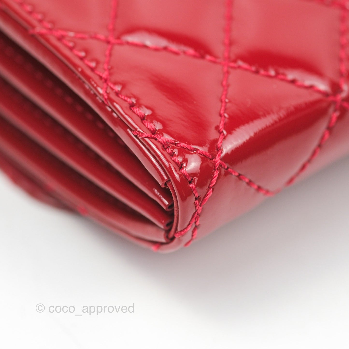 Chanel Brilliant East West Flap Clutch with Chain Red Patent Silver Hardware