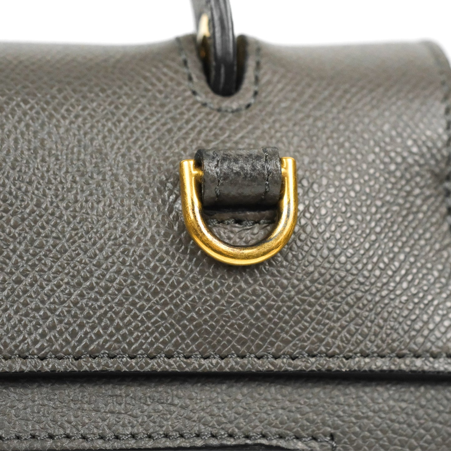 Celine Micro Belt Bag Grey Grained Calfskin Gold Hardware