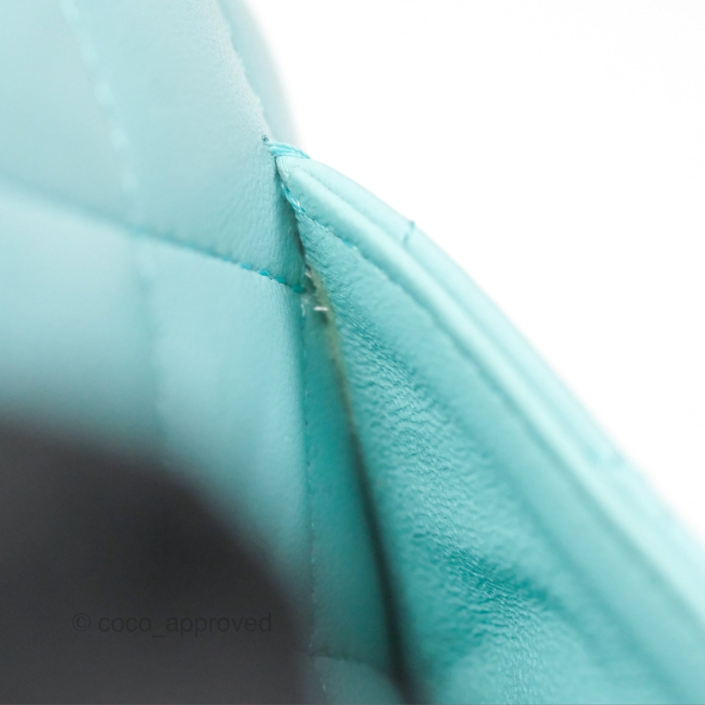 Chanel Quilted Mini Rectangular Flap Tiffany Blue Lambskin Silver Hardware