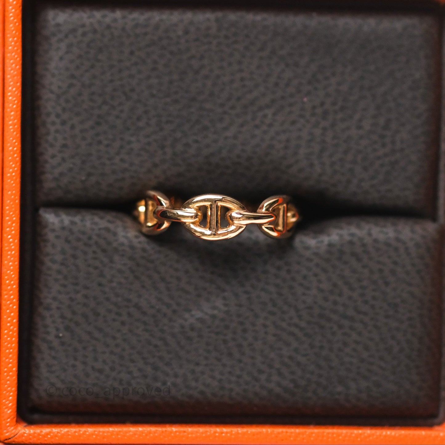 Hermès Chaine d'Ancre Enchainee Band Ring PM Rose Gold 55