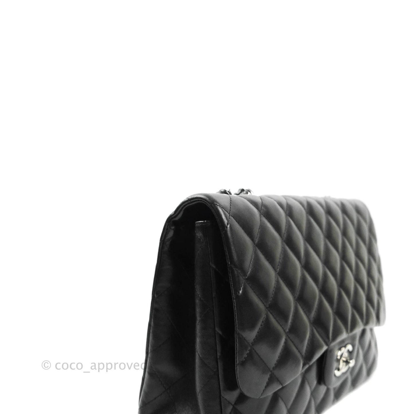 Chanel Jumbo Single Flap Black Lambskin Silver Hardware⁣⁣