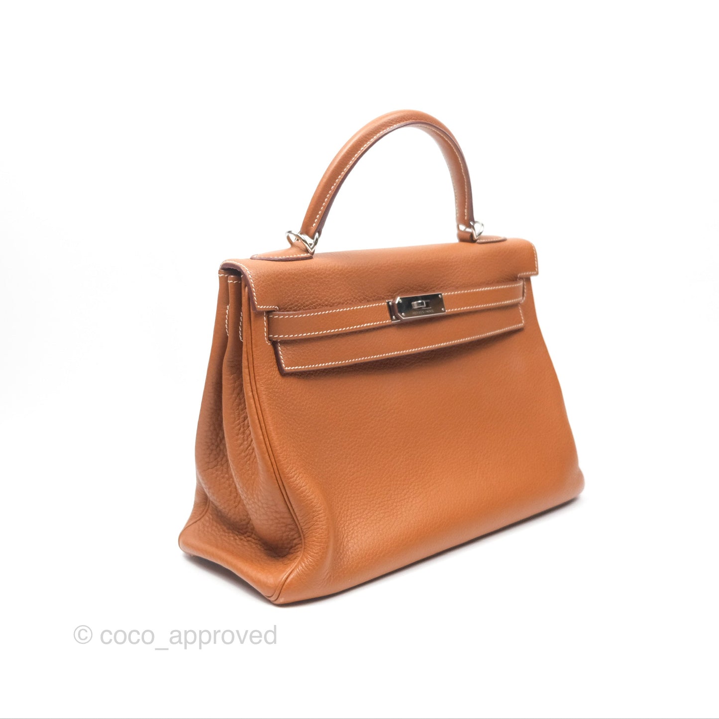 Hermès Kelly 32 Retourne Gold Togo Palladium Hardware