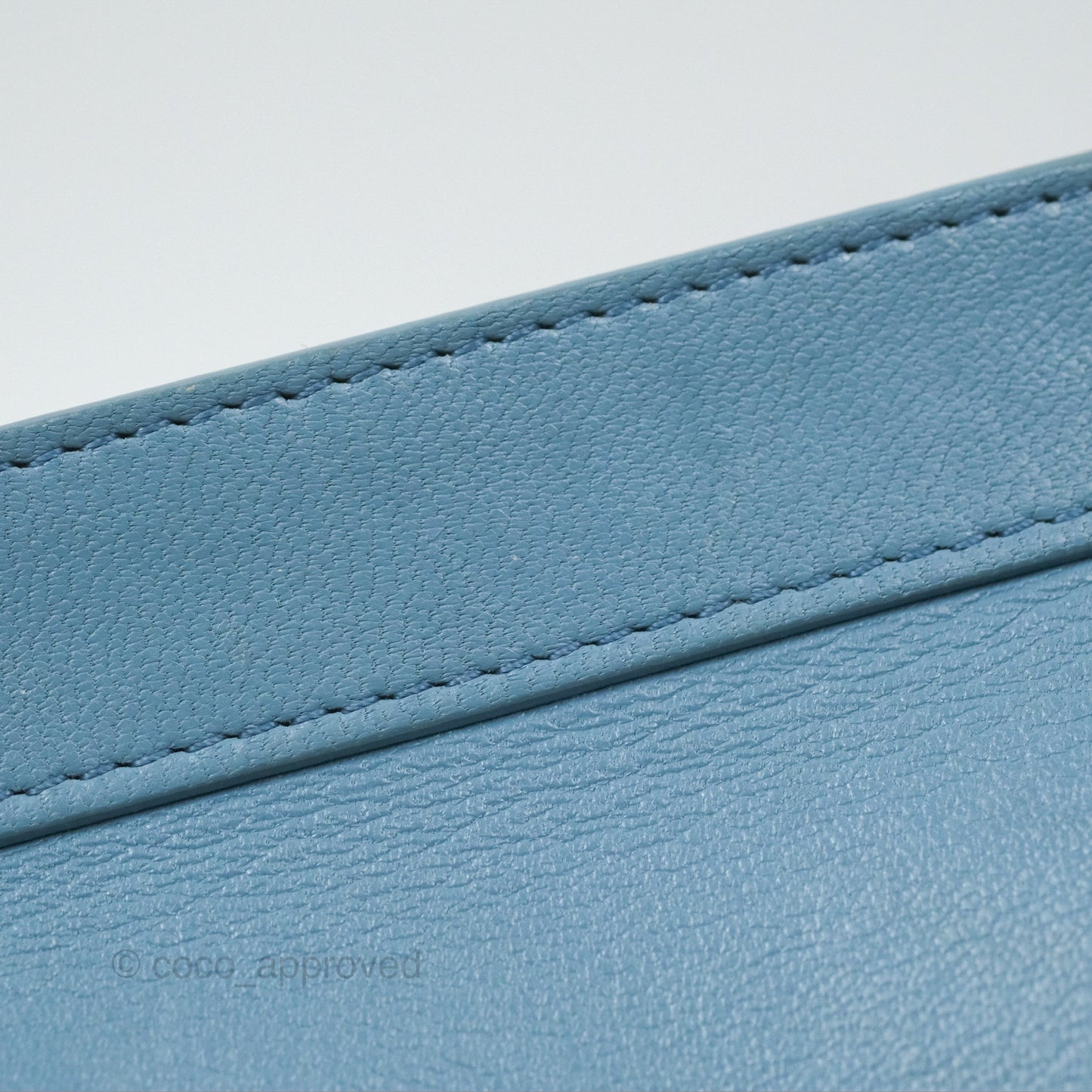 Chanel Curved Flap Bag Blue Lambskin Aged Gold Hardware