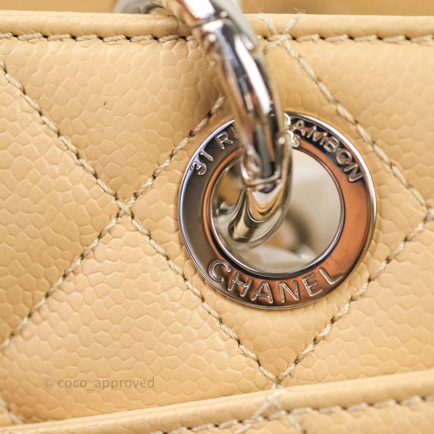 Chanel GST Beige Caviar Silver Hardware