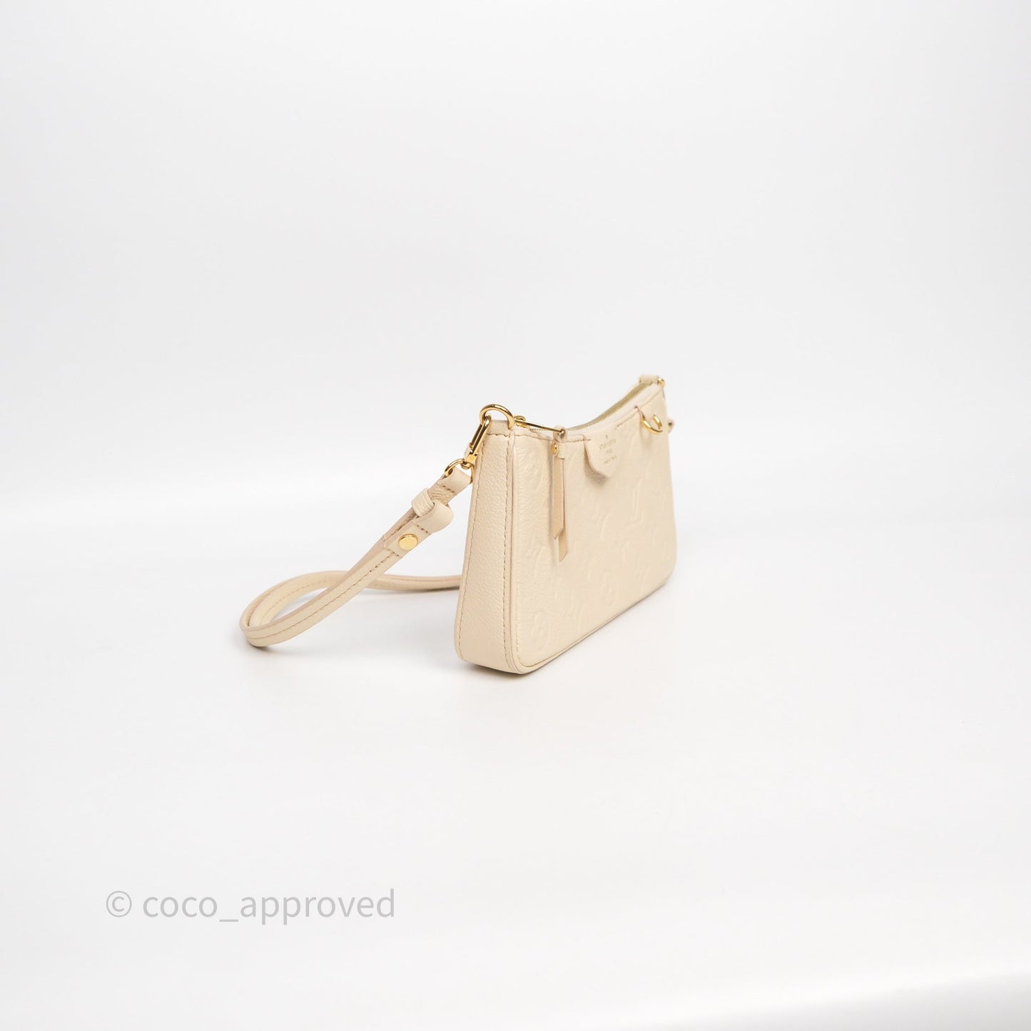 Louis Vuitton Easy Pouch On Strap Crème Monogram Empreinte Leather