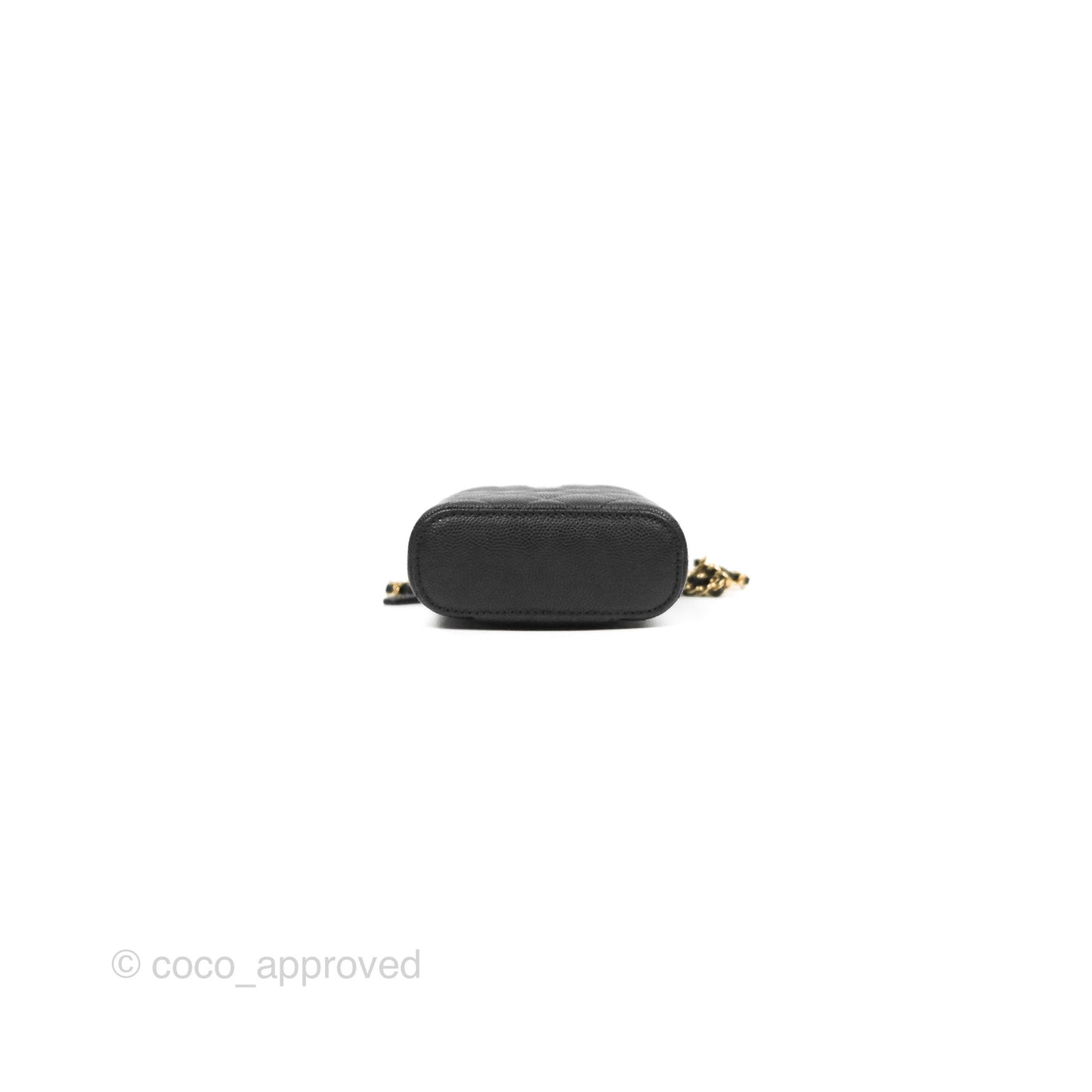 Chanel Classic Mini Vanity With Chain Black Caviar Gold Hardware