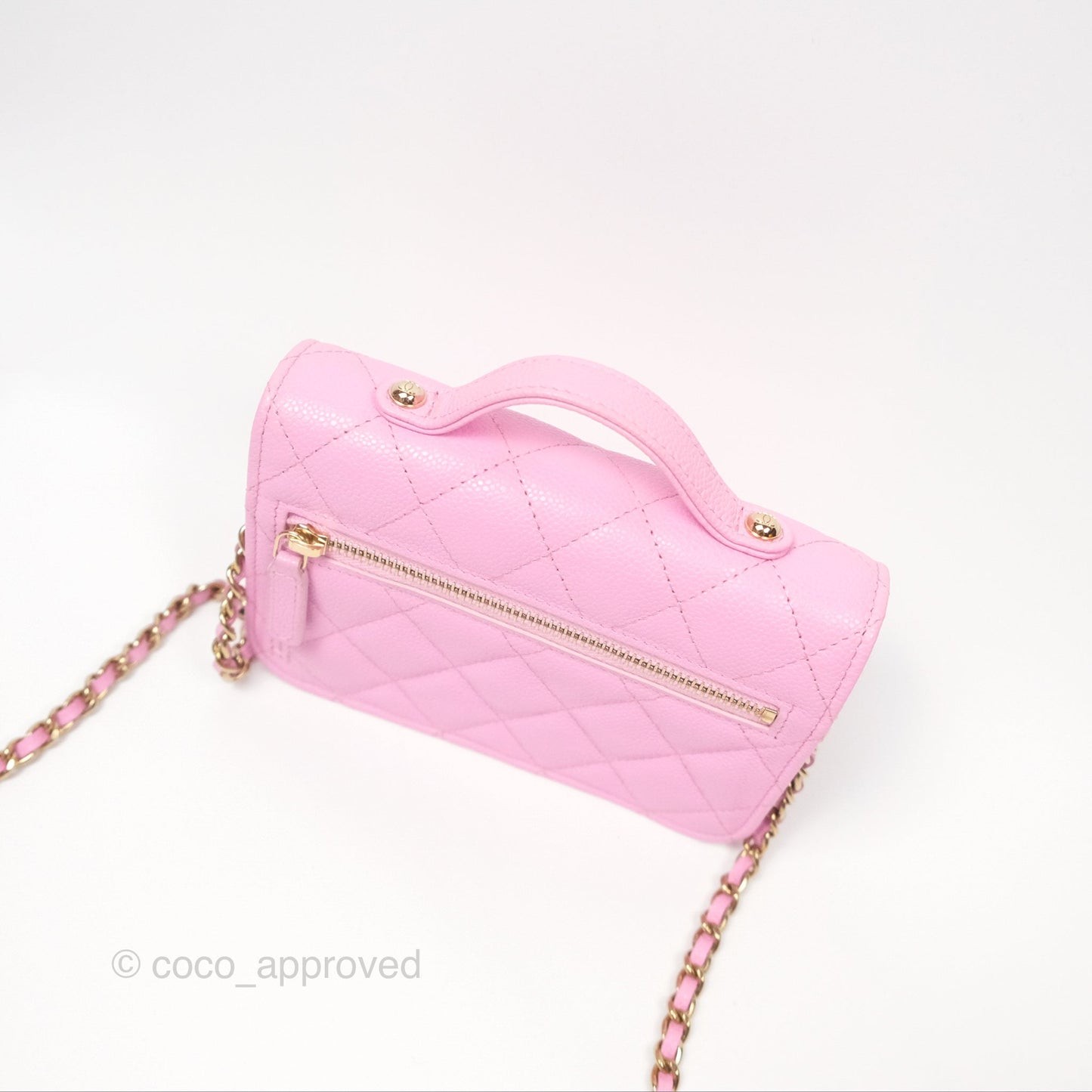 Chanel Business Affinity Clutch With Chain Pink Caviar Gold Hardware