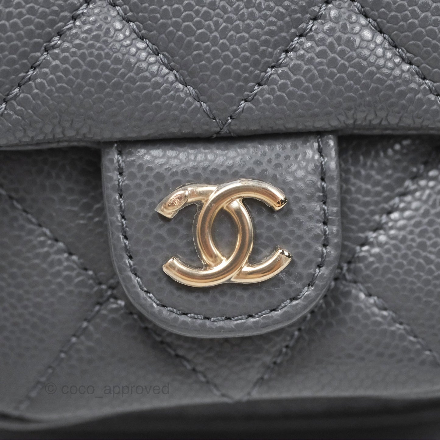 Chanel Duma Backpack Medium Grey Caviar Gold Hardware