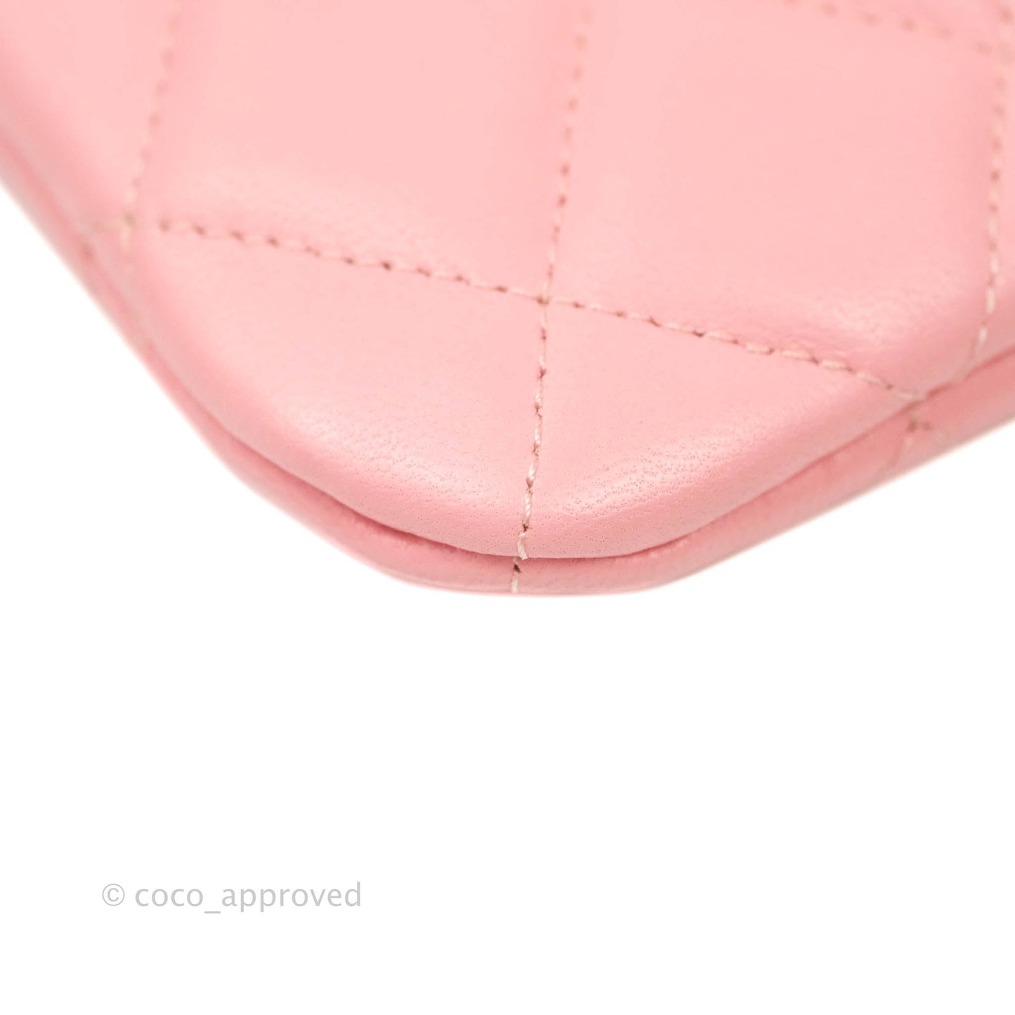 Chanel Quilted Medium O Case Pink Lambskin Aged Gold Hardware
