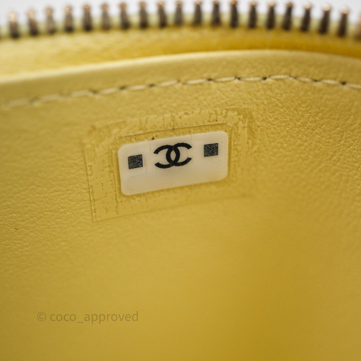 Chanel Quilted Vanity Rectangular with Camellia Adjustable Chain Yellow Lambskin