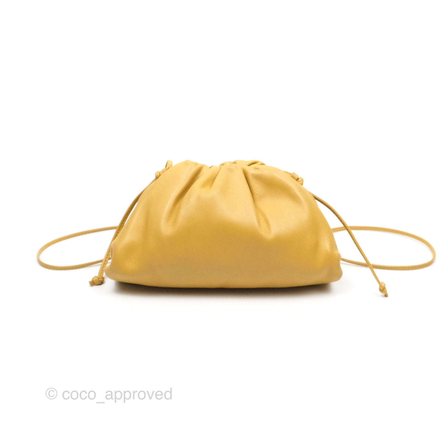 Bottega Veneta The Mini Pouch Mustard Calfskin